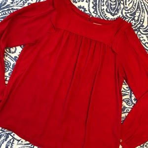 Gorgeous Red Long Sleeve Blouse